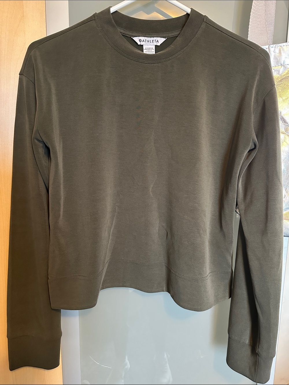 Athleta Olive Crewneck Pullover Sweatshirt